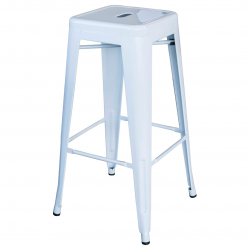 30 Inch Metal Bar Stools - White