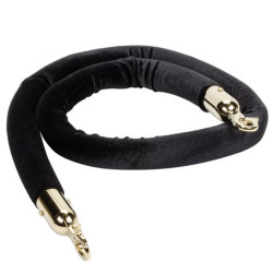 Black 5' Stanchion Rope with Brass Ends