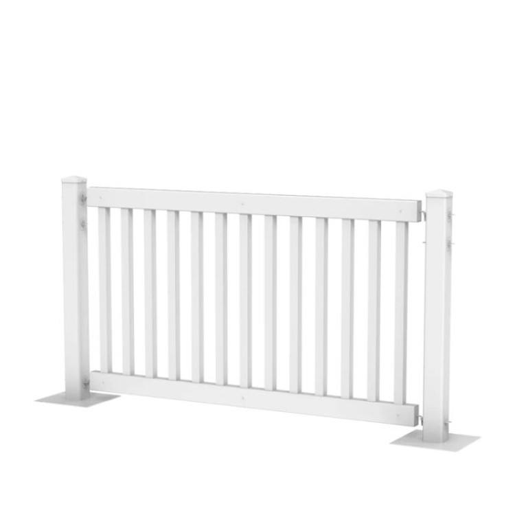 8' White Plastic Picket Fence