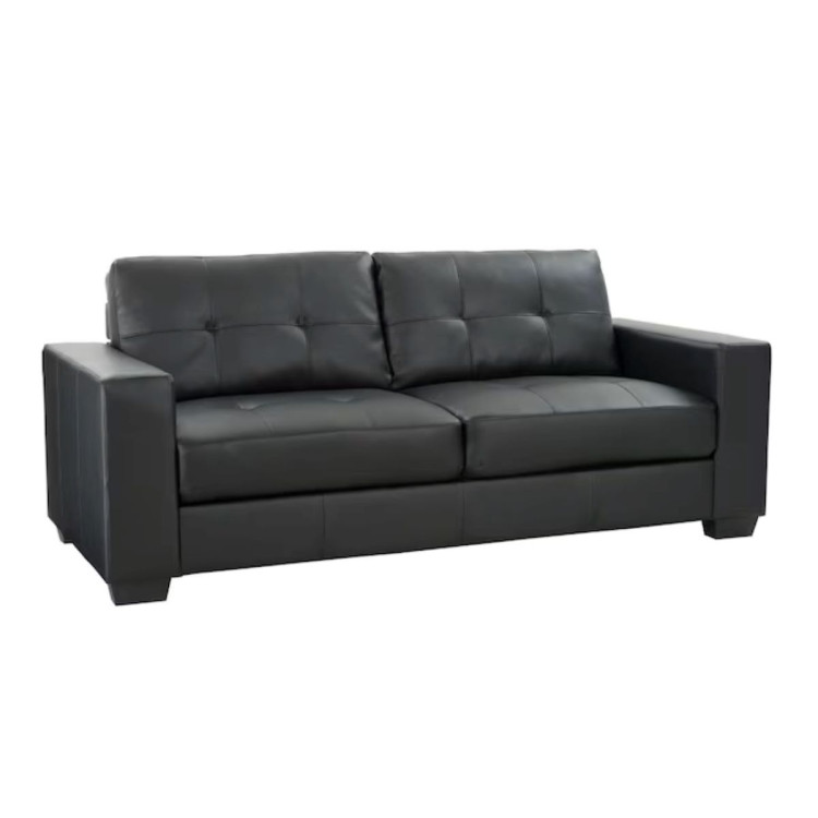 Black Leather 3-Seater Sofa Black Leather 3-Seater Sofa