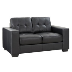 Black Leather Love Seat