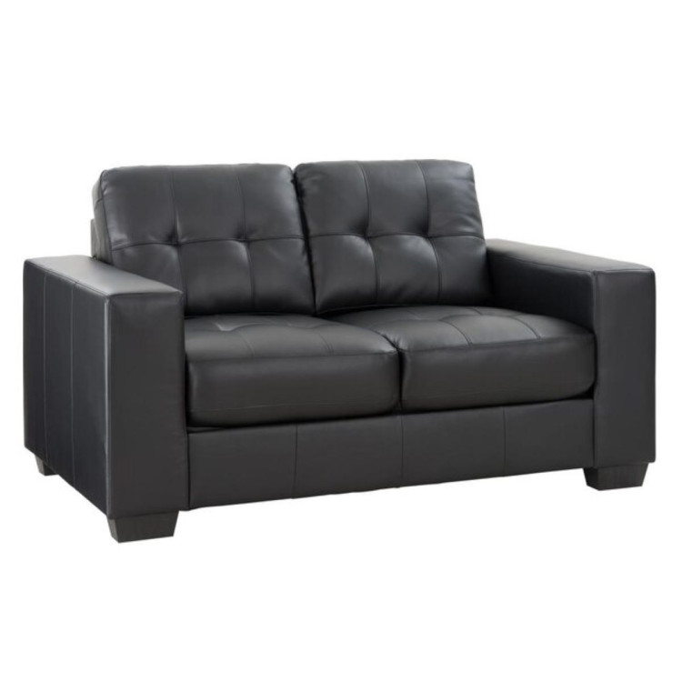 Black Leather Love Seat Black Leather Love Seat